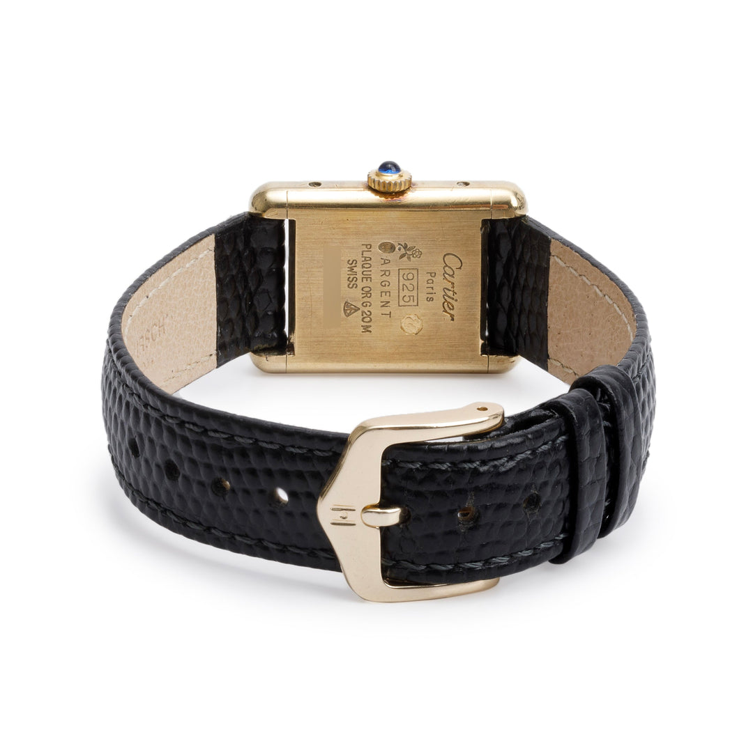 <CARTIER> 18k Gold
Vermeil Must de Cartier Tank Manual-Wind
Watch w/ Box
