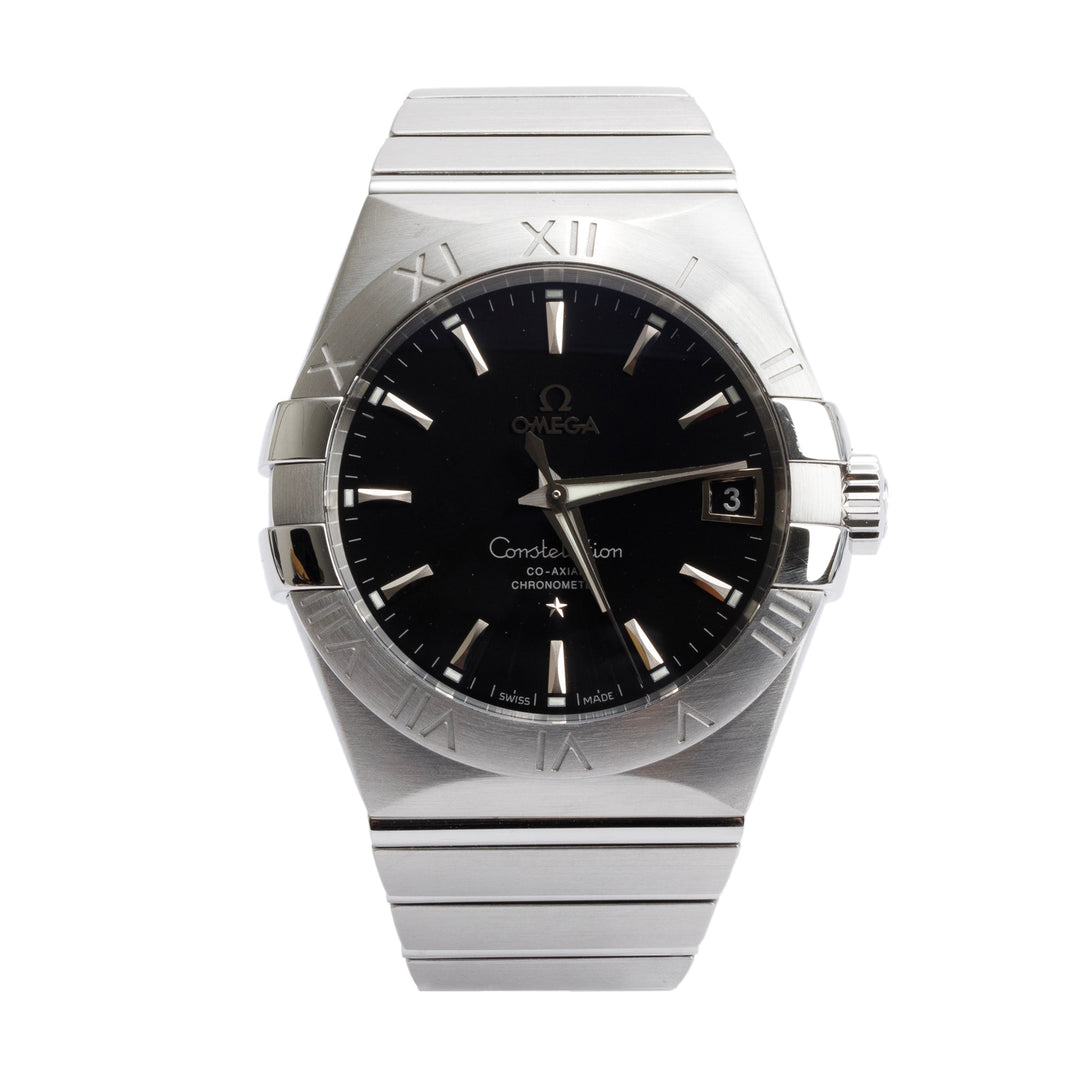 <OMEGA> Constellation Black Dial 38 MM Co-Axial Chronometer Automatic Watch w/ Box & Papers
