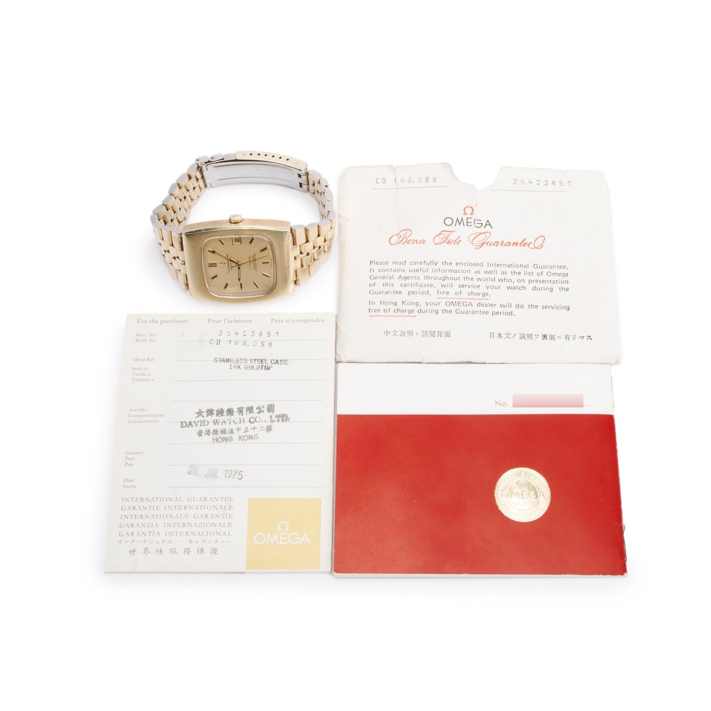 <OMEGA> 1975 Vintage Constellation 35mm Automatic Watch w/ papers