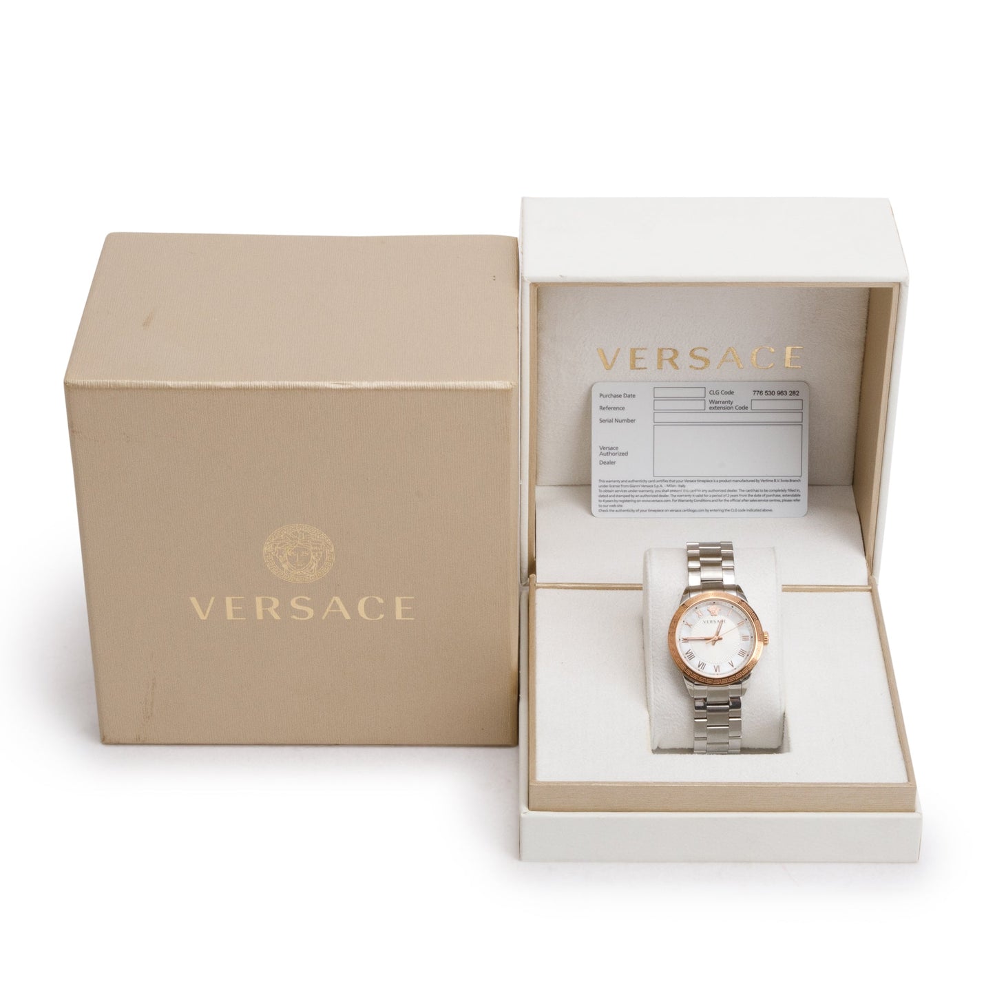 <VERSACE> Rose Gold 34 MM Quartz Watch w/ Box & Papers