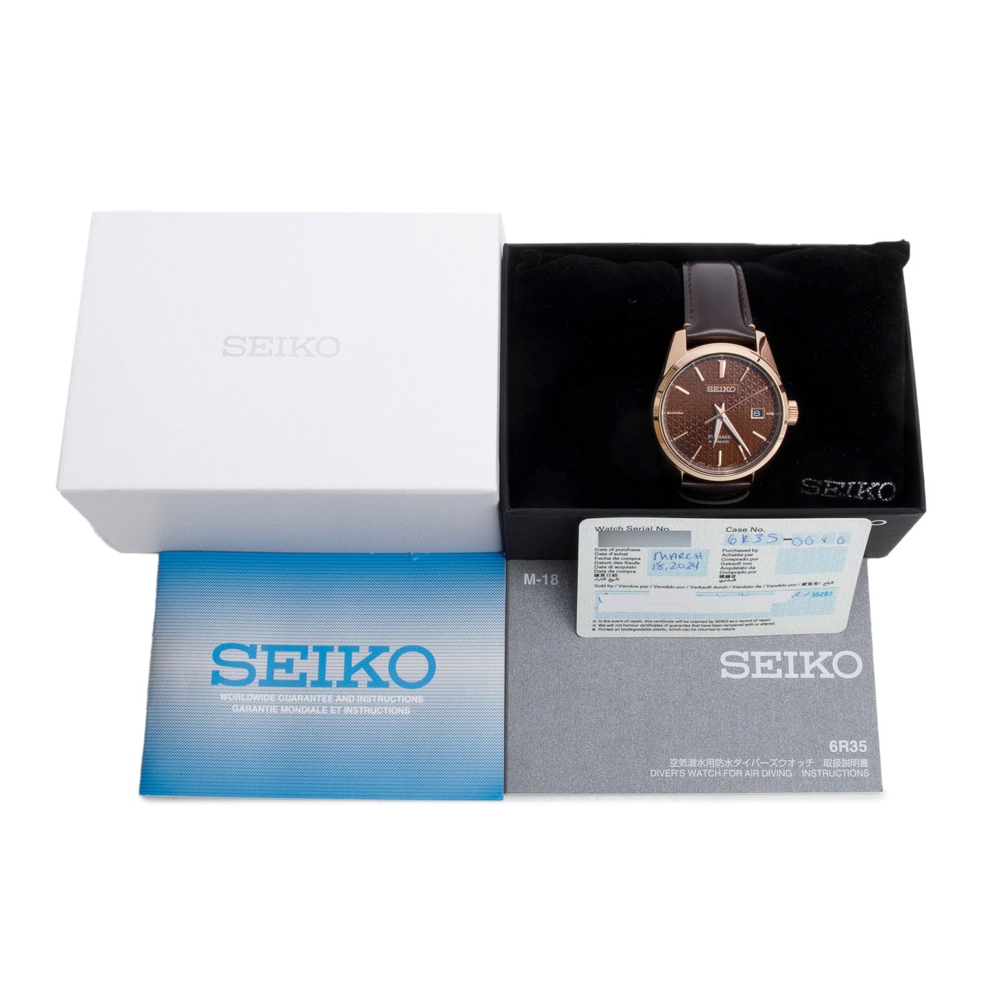 <SEIKO> PRESAGE SHARP EDGE in Rose Gold 6R36