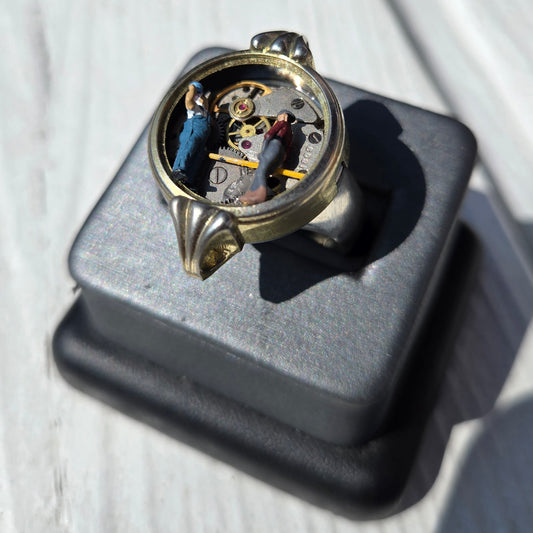 Watch Parts Diorama 925 Ring by Dan Tanenbaum