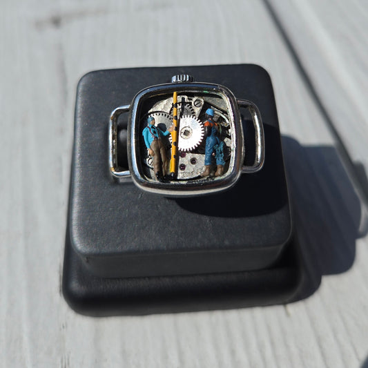 Watch Parts Diorama 925 Ring by Dan Tanenbaum