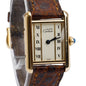 <CARTIER> 18k Gold Vermeil Must de Cartier Tank Quartz Watch w/ Pouch & Papers