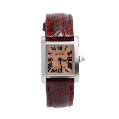 <CARTIER> Tank Francaise w/ Pink Mother of Pearl Dial Quartz Watch