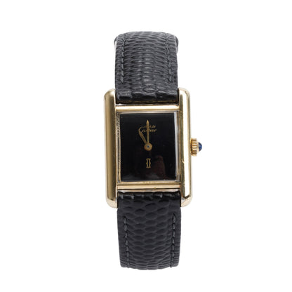 <CARTIER> 18k Gold
Vermeil Must de Cartier Tank Manual-Wind
Watch w/ Box