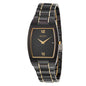 <SEIKO> 14K Gold Plated Black Steel Dress Watch