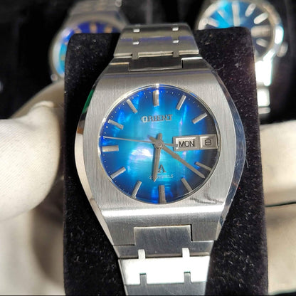 <ORIENT> Vintage 70's Automatic Watch 27 Jewels w/ Blue Mother of Pearl Dial
