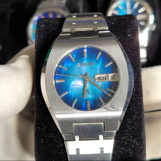 <ORIENT> Vintage 70's Automatic Watch 27 Jewels w/ Blue Mother of Pearl Dial