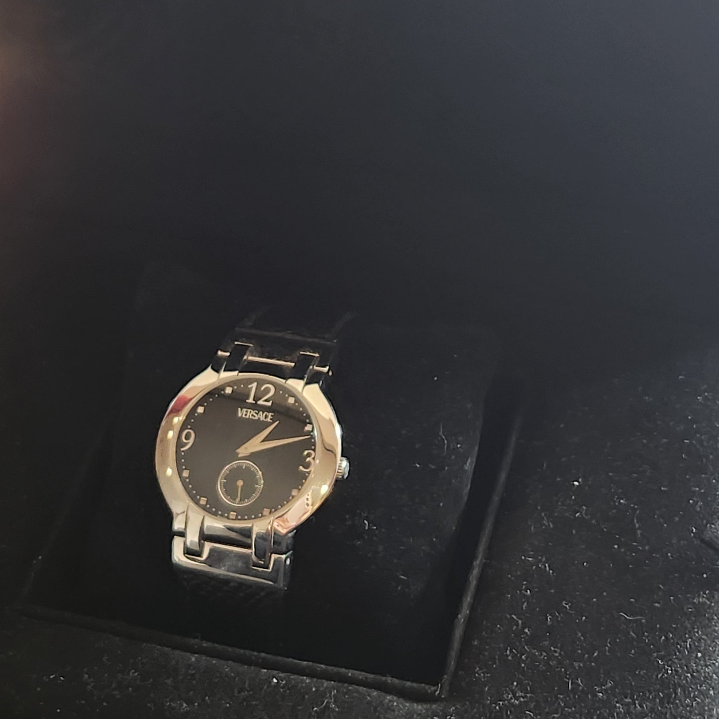 VERSACE SILVER WITH BLACK FACE