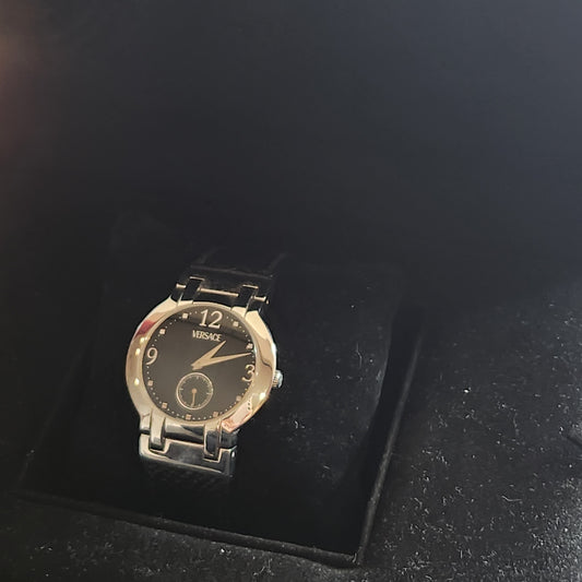 VERSACE SILVER WITH BLACK FACE