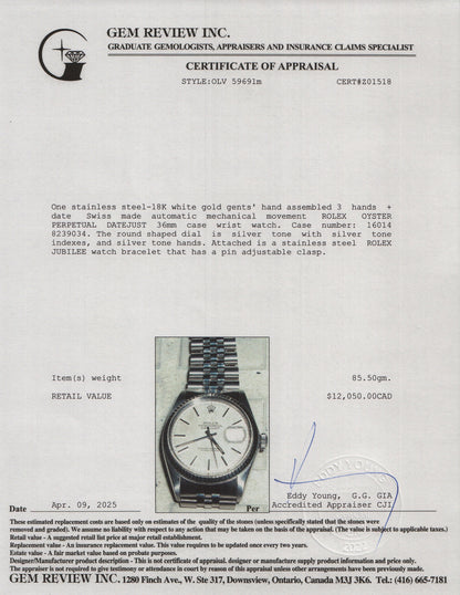 <ROLEX> 36mm DATEJUST Oyster Perpetual 16014 *Linen Dial*