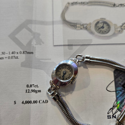 ROLEX c.1940 14kt White Gold w/ Diamonds