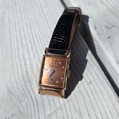<BULOVA> Vintage 1940's 14K GF Mechanical Watch