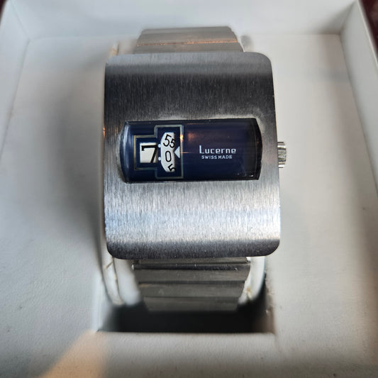 <LUCERNE> Digital Jump Hour Mechanical Watch w/ Manual Wind